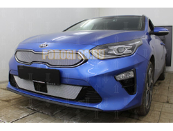 Защита радиатора KIA Ceed III 2018- chrome низ с датчиком ACC