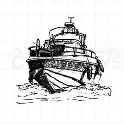 штамп  для скрапбукинга   Яхта  реалистичная