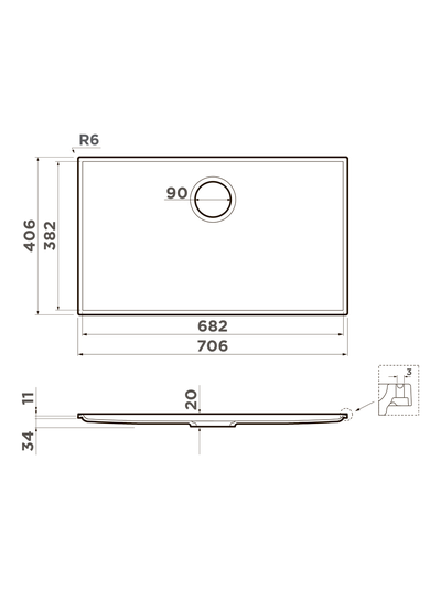 Мойка OMOIKIRI KITEN 70-INT