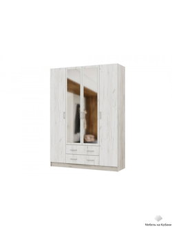 Гармония ШК 602 М Шкаф 4-х дверный Крафт белый/Крафт серый