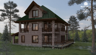 Проект кирпичного коттеджа №49