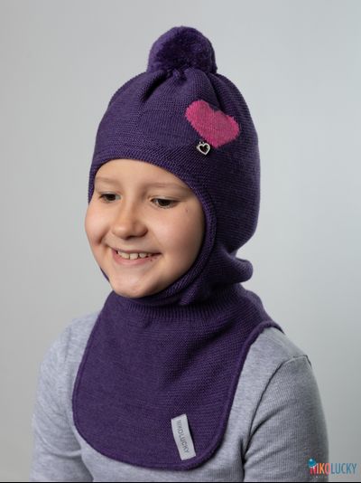 Шапка-шлем 21101-12 подклад 100% полиэстер, баклажановый 54-56