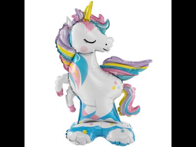 Шар 3D (25''/64 см) Фигура на подставке, Нежный единорог