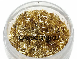 Полиэстровый глиттер Золото полосочки 0,1-3,1 мм