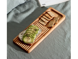 Доска разделочная для подачи и сервировки с менажницей, 280?100?18 мм, берёза