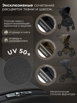 Коляска прогулочная Sweet Baby Elegante D, Black (Черный)