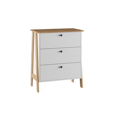 Теодора Комод ПВШ Белый/Дуб крафт