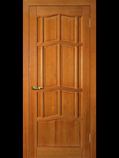 Дверь АМПИР массив сосны с филенками, тонированная под орех