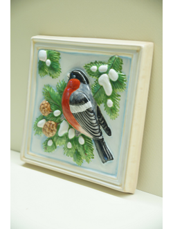 Снегирь на ели (панно)