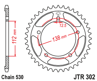 Звезда ведомая (42 зуб.) RK B6834-42 (Аналог: JTR302.42) для мотоциклов Honda