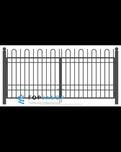 Распашные сварные ворота для забора SZ15-07 под ключ на даче