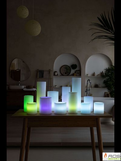 Большой набор LED свечей с парафиновыми плафонами, "Цветной"