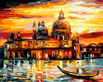Картина по номерам 40х50 GX 6753 Золотое небо Венеции