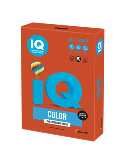 Бумага цветная IQ color, А4, 80 г/м2, 500 л., интенсив, красный кирпич, ZR09