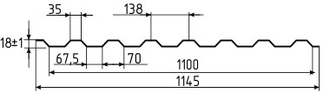 Профнастил С-20, темно зеленый (0.45мм)