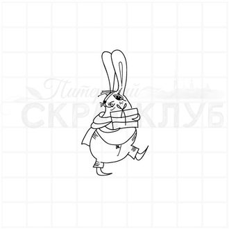 Штамп прозрачный Кролик с почтовым пакетом