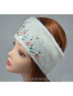 Повязка на голову с камнями Vizio Италия белая