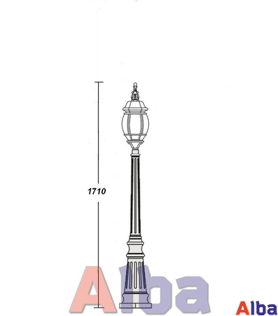 Садово парковый светильник America 411 B h171 gold