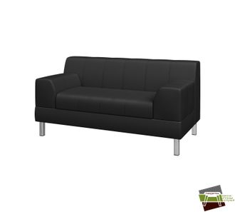Fl2-2 ФЛАГМАН Диван двухместный (Ecotex 3001) черный