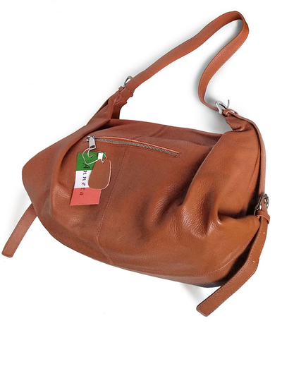 (АРТИКУЛ: 9991/8) СУМКА МЕШОК, БОЛЬШАЯ, НАТУРАЛЬНАЯ КОЖА, РЫЖАЯ,  РУЧКА ЧЕРЕЗ ПЛЕЧО