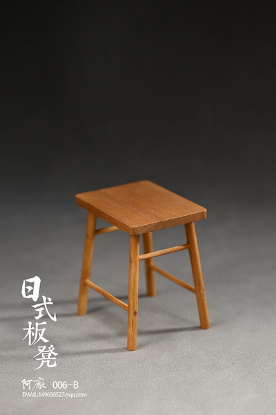 Табурет 1/6 (деревянный) - КОЛЛЕКЦИОННАЯ ДИОРАМА 1/6 Japanese Stool (006B) - Achang Models