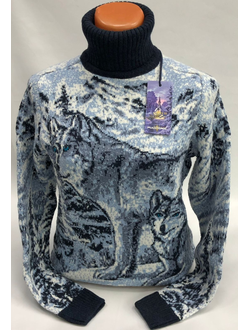 Свитер с волками Премиум класса черный