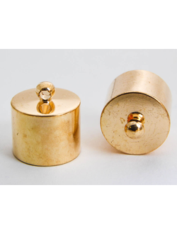 Колпачки- концевики , золото оранжевое , 12х15 мм