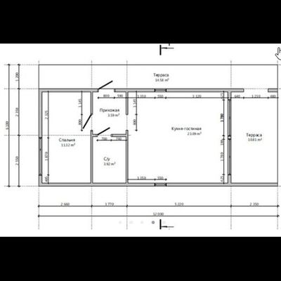 Одноэтажный каркасный дом с одной спальней 81м² (SK58)