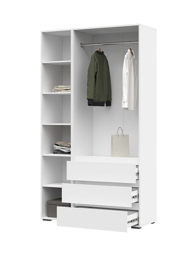 Хелен ШК 06 шкаф 3-х створчатый с ящиками Белый