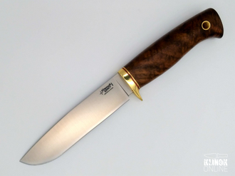 Нож для охотника Чинук сталь N690 рукоять орех