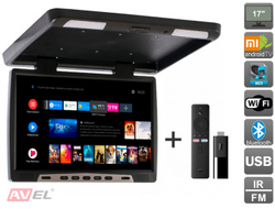 Потолочный монитор на Android AVS117 (черный) + Xiaomi Mi TV Stick + AV1252DC