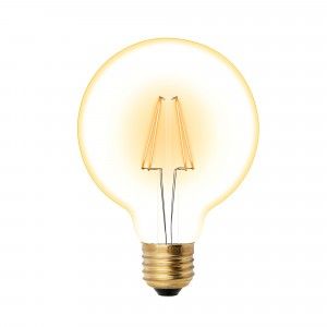Лампа светодиодная Uniel Шар G95 E27 6W(510lm) 2250K филамент (нитевидн) золотист. Vintage 96x136 LED-G95-6W/GOLDEN/E27
