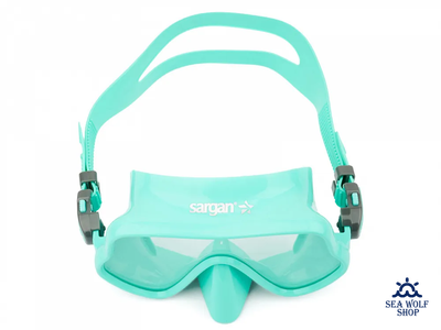Маска для дайвинга с трубкой Sargan "БАТТЕРФЛЯЙ-М" бирюз. силикон