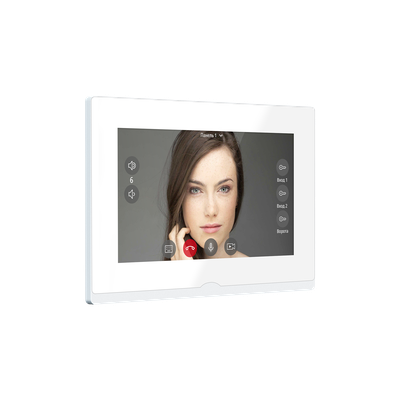 IMPULSE 7 IP WIFI KIT WHITE - комплект из 7" HD сенсорного WIFI монитора и вызывной панели с считывателем RFID-ключей Mifare, встроенный регистратор (фото) (Tuya/Smart Life)