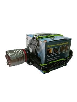 Фонарь налобный #A17-TG (холодный свет) в комплекте батарея 2шт.18650, кабель USB для зарядки