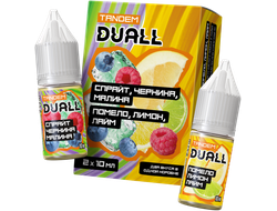 DUALL TANDEM SALT (STRONG) 30ml - СПРАЙТ / ЧЕРНИКА / МАЛИНА & ПОМЕЛО / ЛИМОН / ЛАЙМ