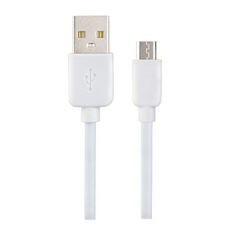 Мультимедийный кабель USB2.0 A вилка - micro USB вилка, белый, длина 1 м, бокс (U4007)