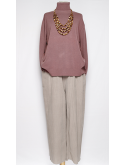 Брюки Бохо вельветовые "ПРЯМЫЕ" бежевые до р.52