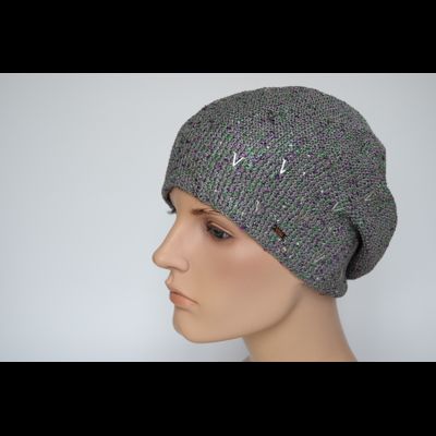 Разноцветный берет с буквами Vizio Италия 7085 В серый