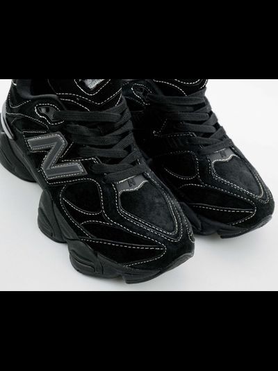 New Balance 9060  White Stitching Triple Black