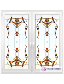 Витражная пленка, витражная пленка самоклеющаяся, пленочный витраж с классическим рисунком матовая