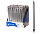 4680203109166  Ручка шариковая на масляной основе , AL6512   Alingar, 0,7 мм, синяя, игольчатый, 48шт/уп, металлизированный наконечник, круглый, серебрянный, пластиковый корпус
