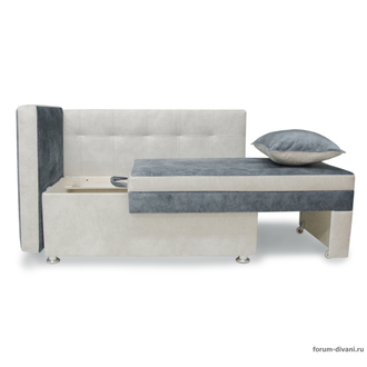 Кушетка Лилия, Серая/Слоновая кость Левая
