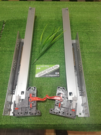 450мм Направляющие скрытого монтажа полного выдвижения с доводчиком AMALET