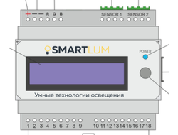 Контроллер лестничный SmartLum SL-STANDART SL18-W (12V, 18x1.62A, 350W, IP20, на DIN-рейку)