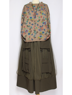 ДЖЕМПЕР ХЛОПОК "КОЛОКОЛЬЧИКИ РОМАШКИ" бежевый до р.54