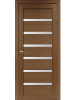 OPTIMA PORTE/ TURIN 507 ОРЕХ КЛАССИЧЕСКИЙ/ САТИН СВЕТЛОЕ. ПОЛОТНО ОСТЕКЛЕННОЕ