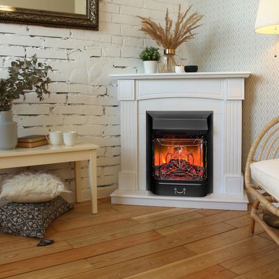 Угловой электрокамин Andrea WT с очагом Majestic