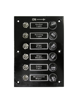 Панель выключателей с предохранителями, 6 тумблеров