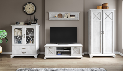 Тумба ТВ Лорена 2д, бетон пайн белый